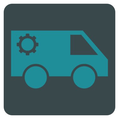 Hizmet araba düz vektör simgesi