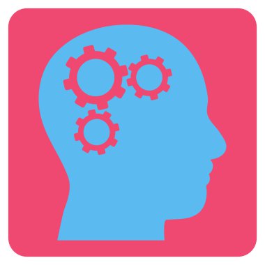 Beyin Dişlileri Düz Vektör Piktogramı