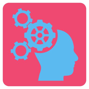 Beyin mekanik düz vektör piktogram