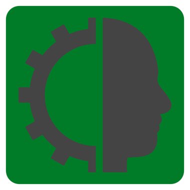 Cyborg Gear Flat Vektör Sembolü