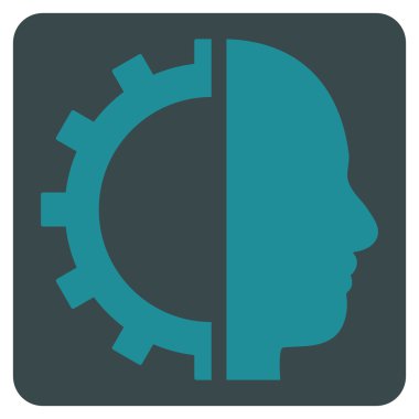 Cyborg vites düz vektör piktogram