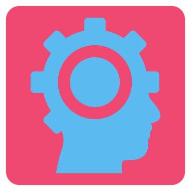 Cyborg vites düz vektör piktogram