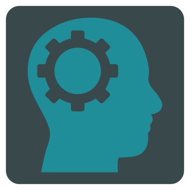 Intellect Gear Flat Vector Symbol