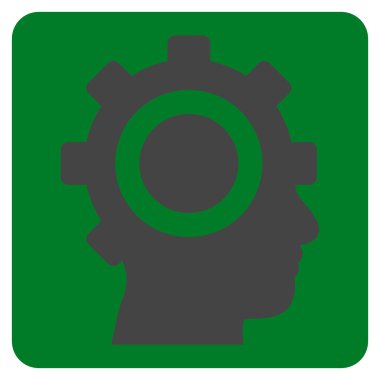 Cyborg vites düz vektör piktogram