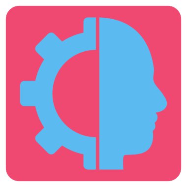 Cyborg Gear Flat Vektör Sembolü