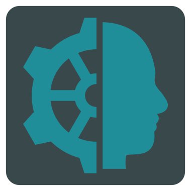 Cyborg Gear Flat Vektör Sembolü