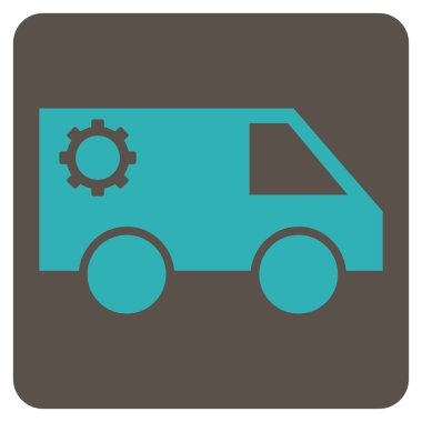 Hizmet araba düz vektör simgesi