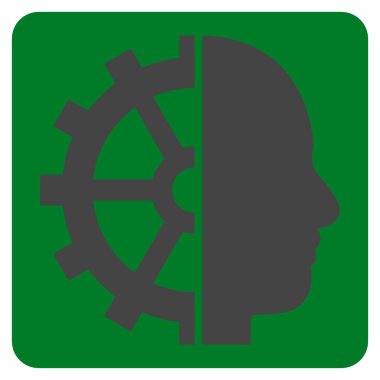 Cyborg vites düz vektör piktogram