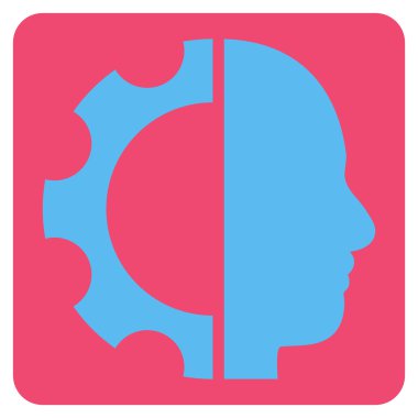 Cyborg Gear Flat Vektör Sembolü