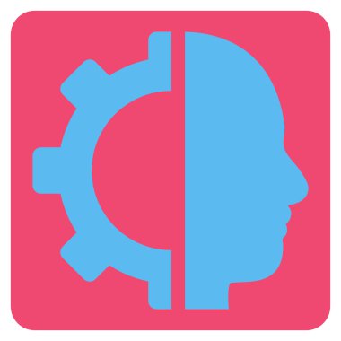 Cyborg Gear Flat Vektör Sembolü