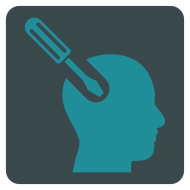 Beyin Aracı Düz Vektör Sembolü