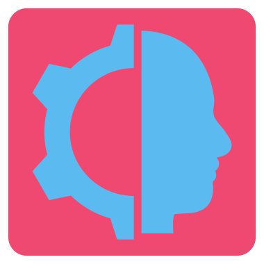 Cyborg Gear Flat Vektör Sembolü