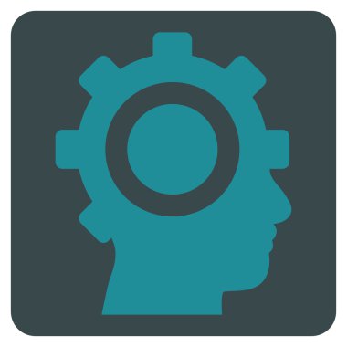 Cyborg vites düz vektör piktogram