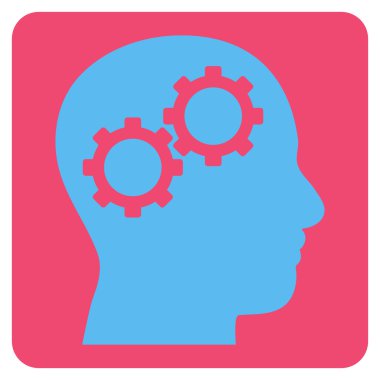 Beyin Dişlileri Düz Vektör Piktogramı