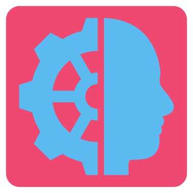 Cyborg Gear Flat Vektör Sembolü