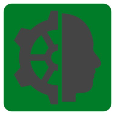 Cyborg vites düz vektör piktogram