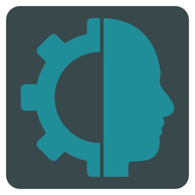 Cyborg Gear Flat Vektör Sembolü