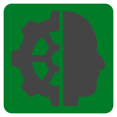 Cyborg Gear Flat Vektör Sembolü