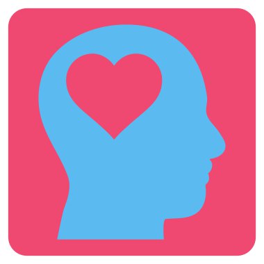 Lover Head Flat Vektör Simgesi