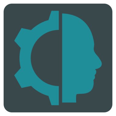 Cyborg Gear Flat Vektör Sembolü