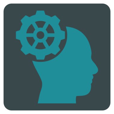 Düz vektör piktogram kafa dişli