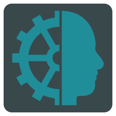 Cyborg vites düz vektör piktogram