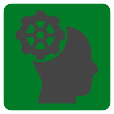 Düz vektör piktogram kafa dişli