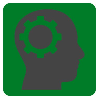 Intellect Gear Flat Vector Symbol