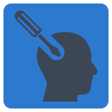 Beyin aracı düz vektör piktogram