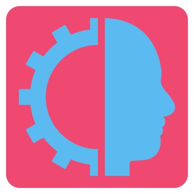 Cyborg vites düz vektör piktogram