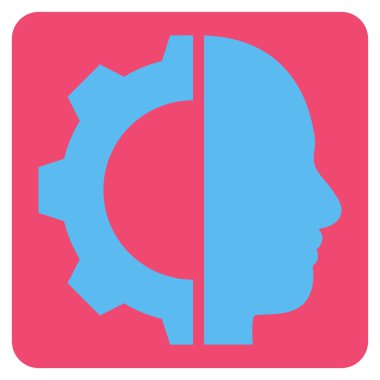 Cyborg Gear Flat Vektör Sembolü