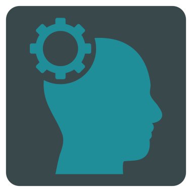 Intellect Gear Flat Vector Symbol