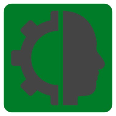 Cyborg Gear Flat Vektör Simgesi