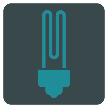 Floresan ampul düz vektör simgesi