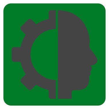 Cyborg Gear Flat Vektör Sembolü