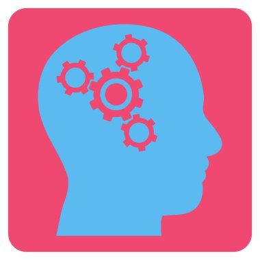 Beyin mekanik düz vektör piktogram