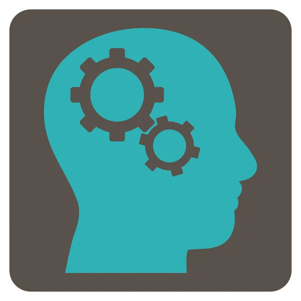 Brain Gears Flat Vector Pictogram — Stock Vector