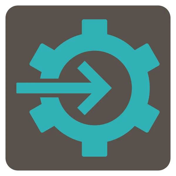 Integração Cog Flat Vector Icon — Vetor de Stock