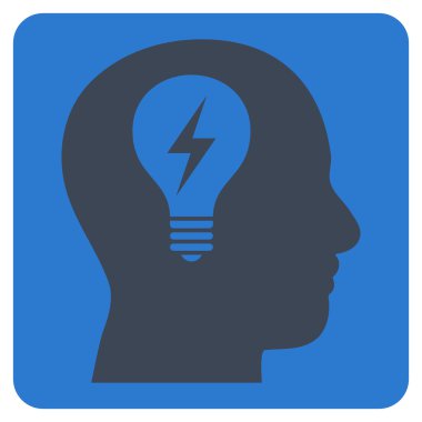 Baş Ampul Düz Vektör Simgesi