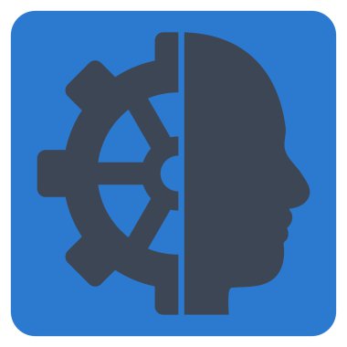 Cyborg vites düz vektör piktogram