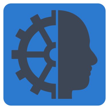 Cyborg vites düz vektör piktogram