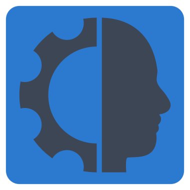 Cyborg Gear Flat Vektör Sembolü