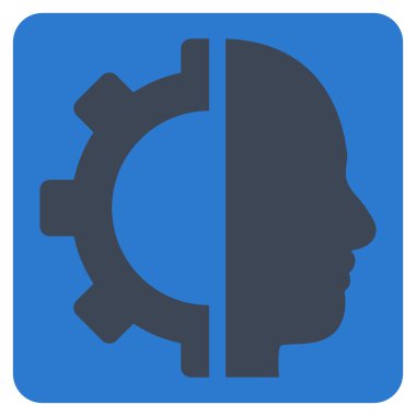 Cyborg Gear Flat Vektör Simgesi
