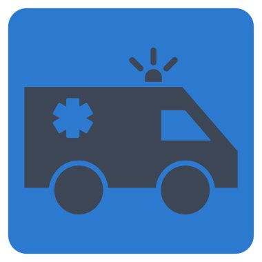 Acil araba düz vektör simgesi