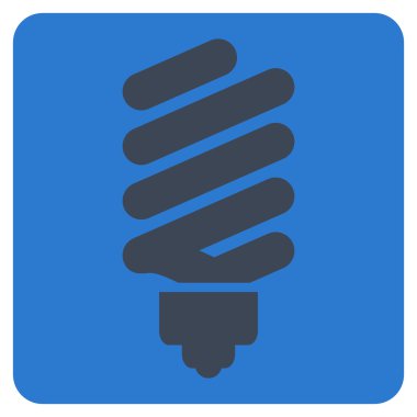 Floresan ampul düz vektör simgesi