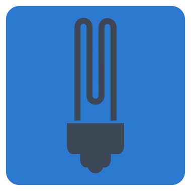 Floresan ampul düz vektör piktogram