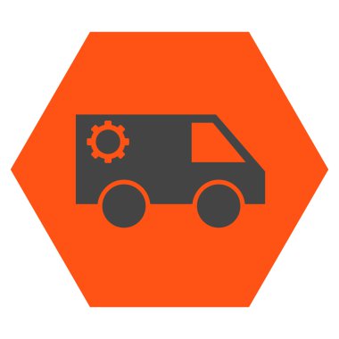 Hizmet araba düz vektör simgesi