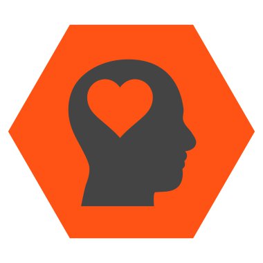 Lover Head Flat Vektör Sembolü