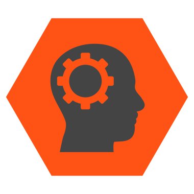 Akıl vites düz vektör piktogram