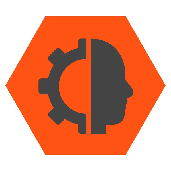 Cyborg Gear platte Vector Pictogram — Stockvector